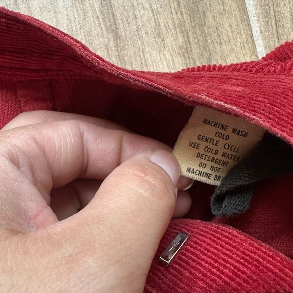 Women's Vintage Red Wide Leg Bell Bottom Flare Pants High Waist Corduroy W24 - Picture 7 of 11